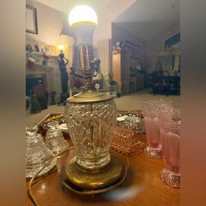 Vintage Waterford Crystal lamp,stamped Waterford  on glass